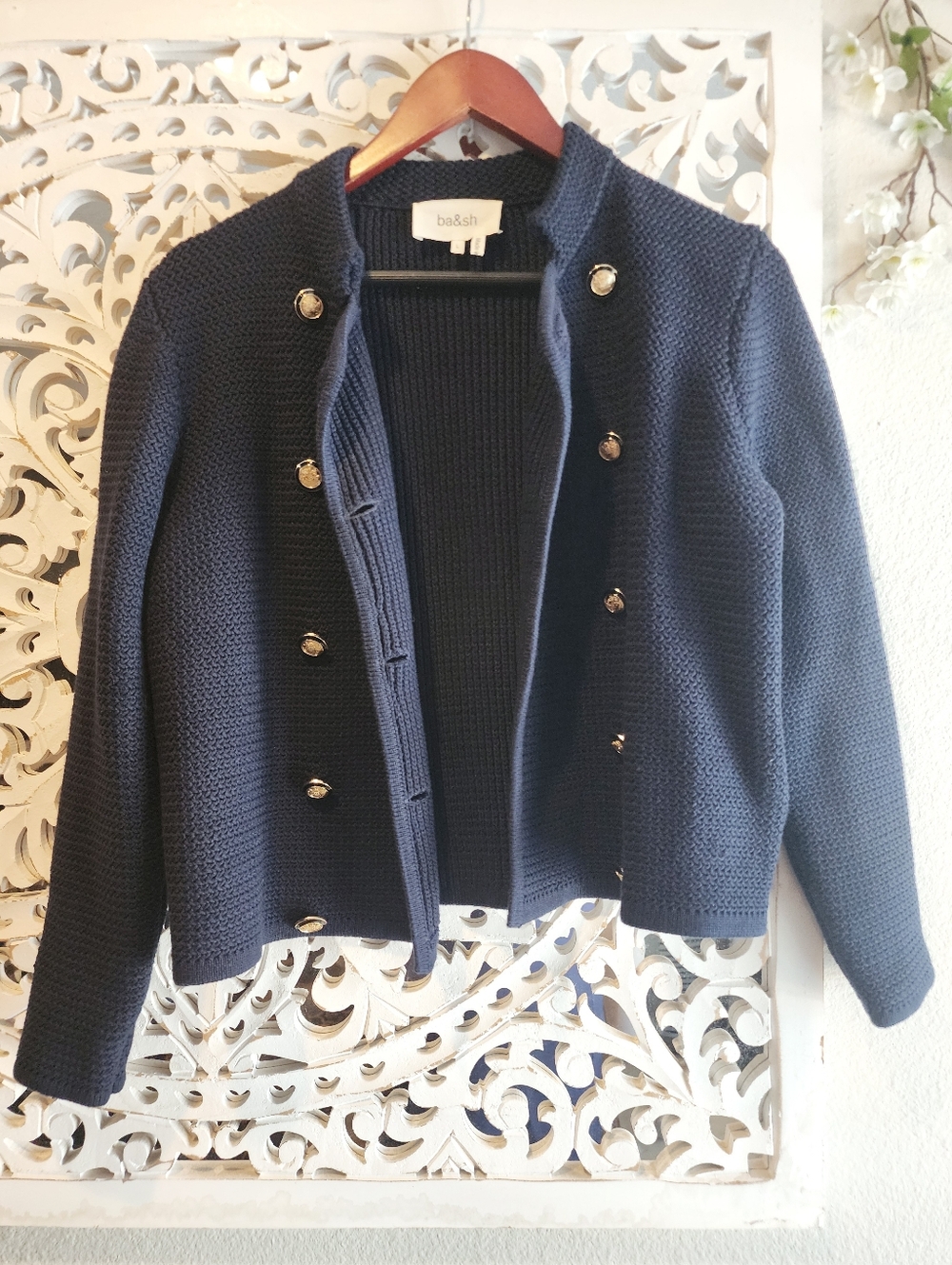 BA&SH LOUMAN LONG-SLEEVE CARDIGAN SIZE LARGE WOOL BLEND RETAIL $465 NWOT - Picture 14 of 16